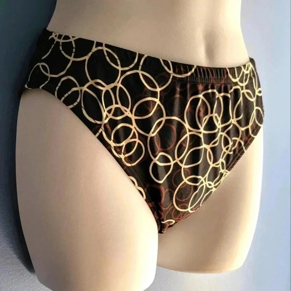I.N.C. Womens Swimwear Black Brown White Bikini bottom NEW Size 14 & 10 - Picture 2 of 4